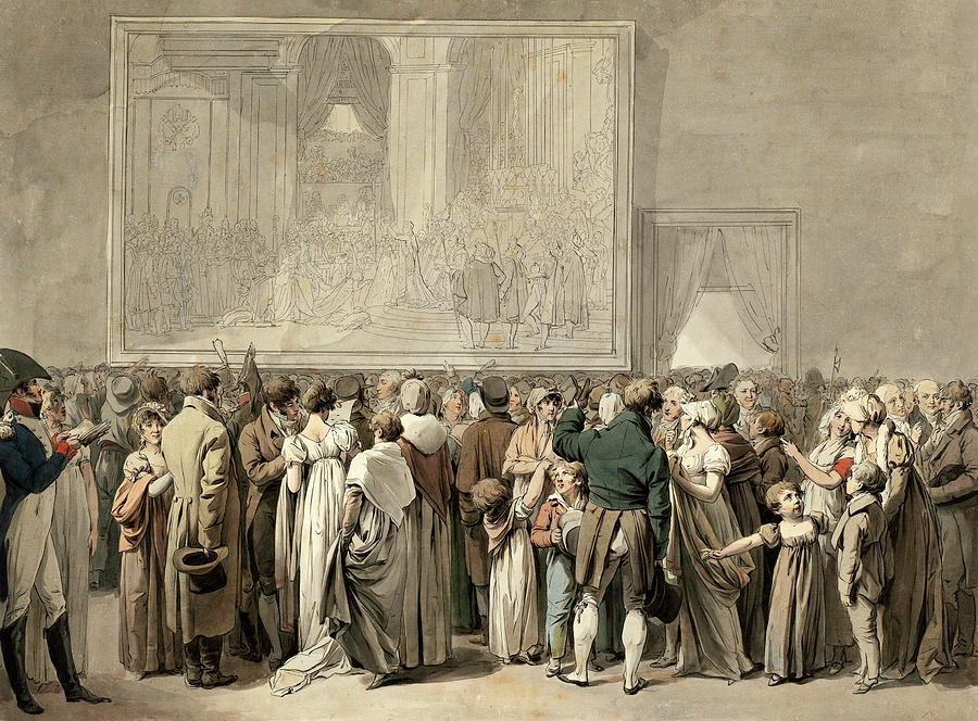 The Public in the Salon of the Louvre Painting by Louis-Leopold Boilly