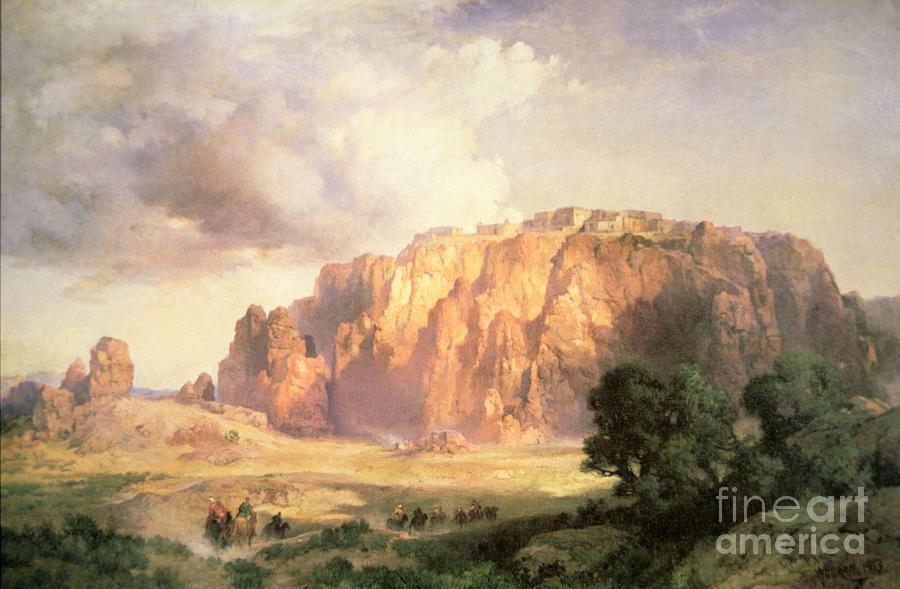 The Pueblo of Acoma in New Mexico Painting by Thomas Moran