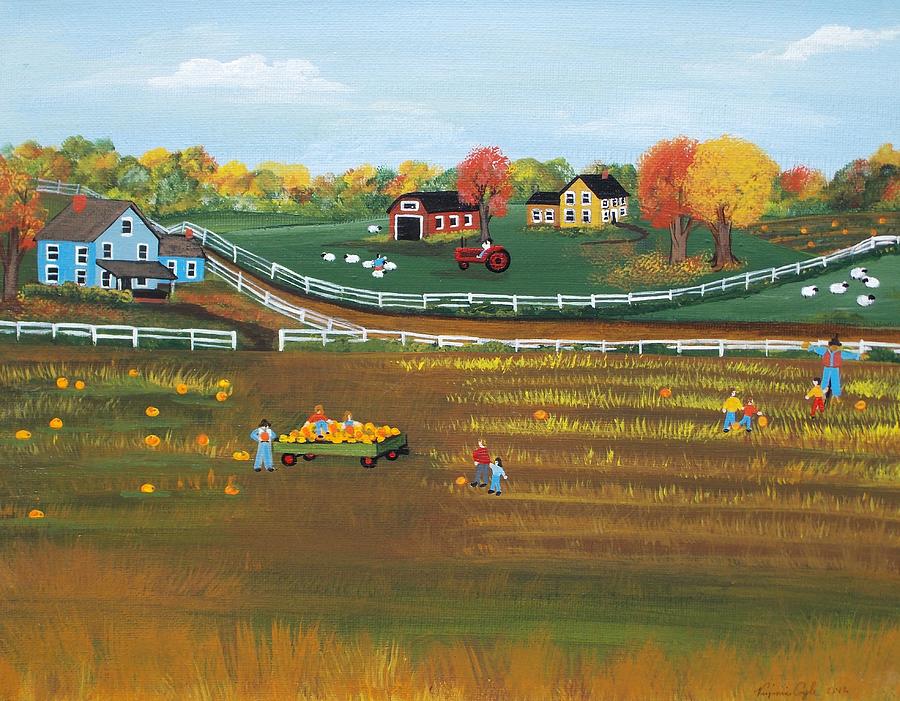 The Pumpkin Patch Painting by Virginia Coyle