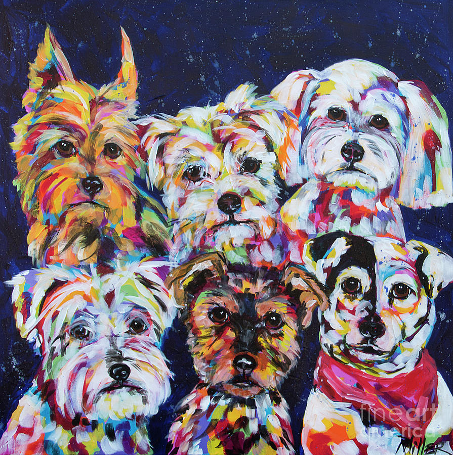 the Pups Painting by Tracy Miller