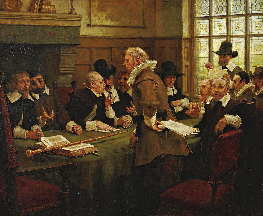 The Puritan Covenant Painting by George Henry Boughton