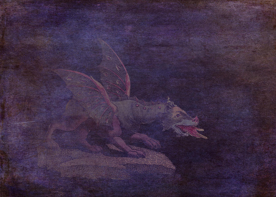 Dragon Digital Art - The Purple Dragon by Sarah Vernon