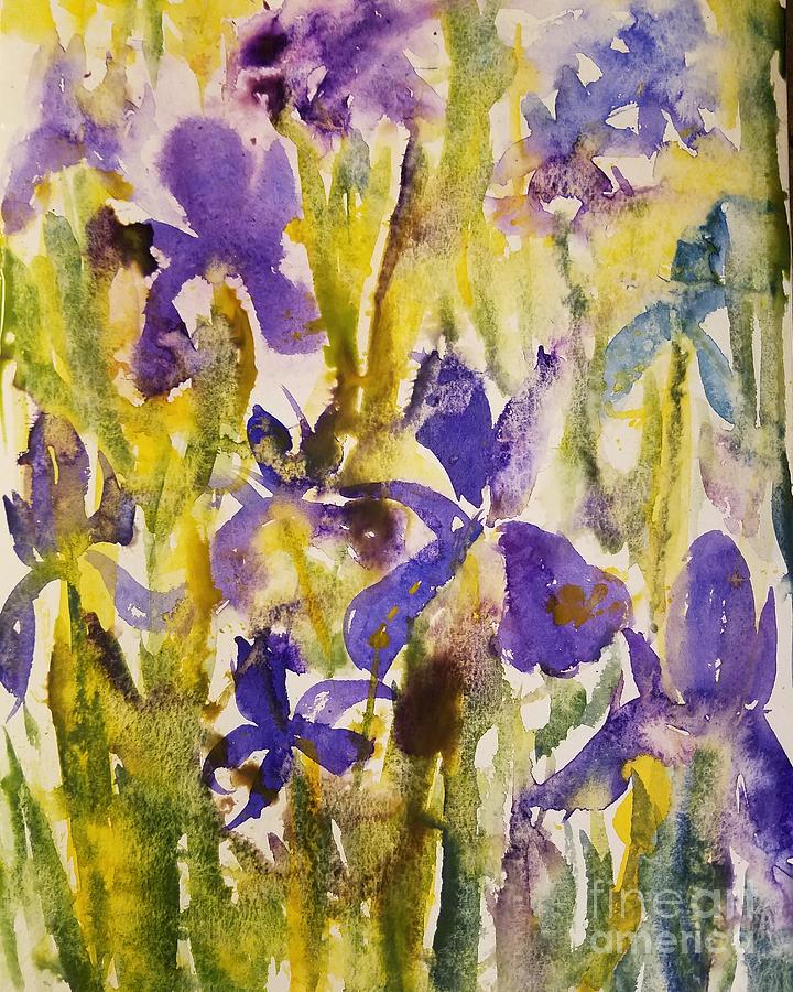 The purple iris D Painting by Han in Huang wong