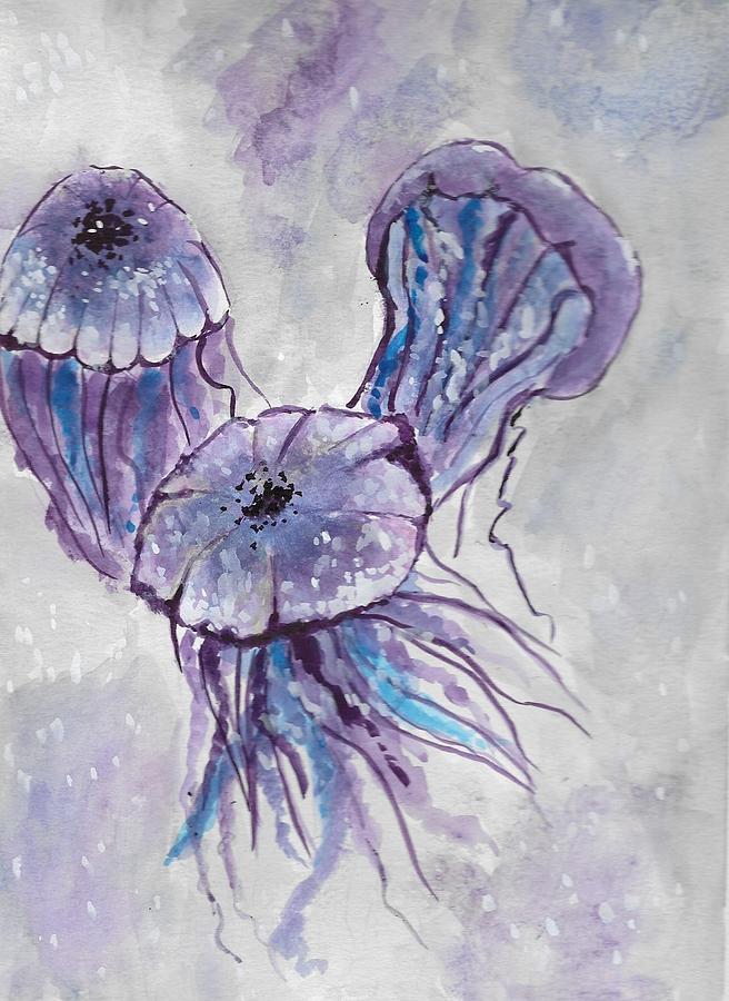 The Purple Jellyfish Painting by Chanler Simmons