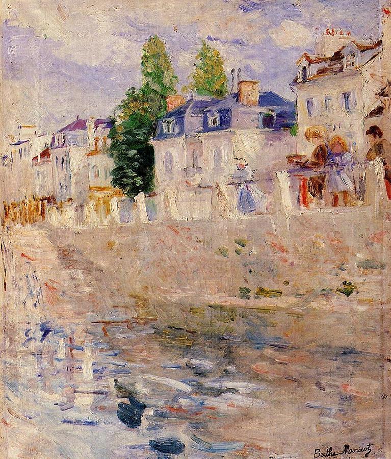 Berthe Morisot Painting - The Quay at Bougival by Berthe Morisot