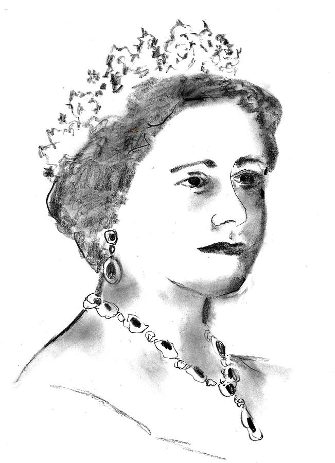 The Queen Mother Drawing by Frederick Lyle Morris - Disabled Veteran ...