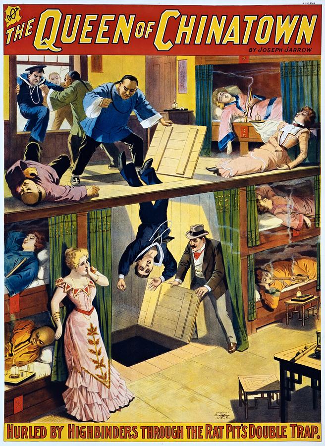 The Queen of Chinatown Broadway poster, 1899 Painting by Vincent Monozlay