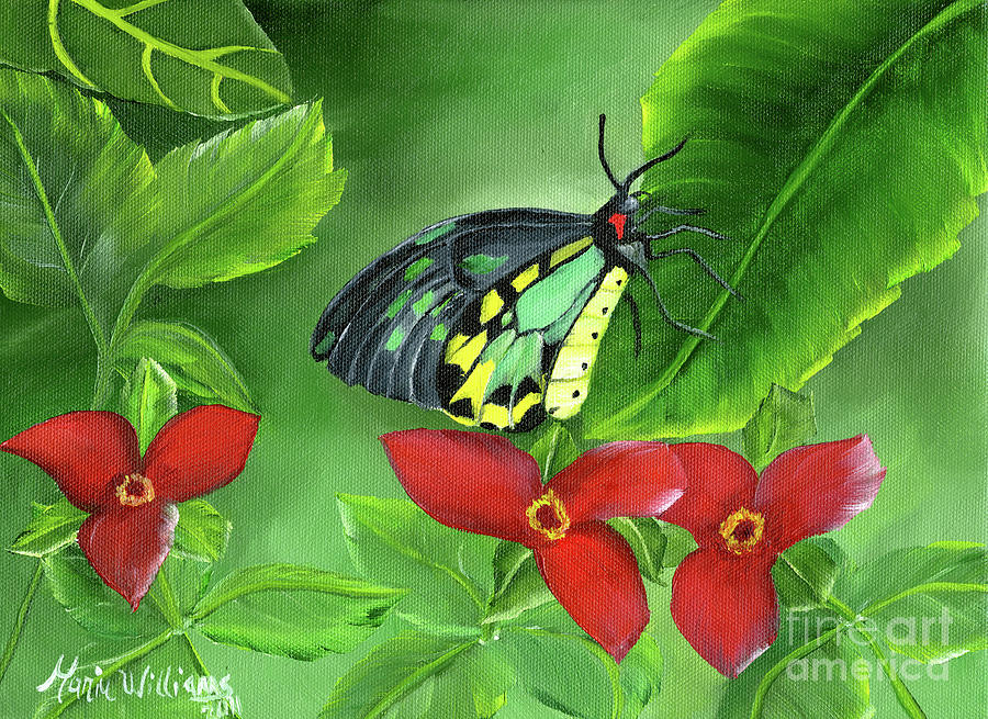 Butterfly Painting - The Queens Garden by Maria Williams