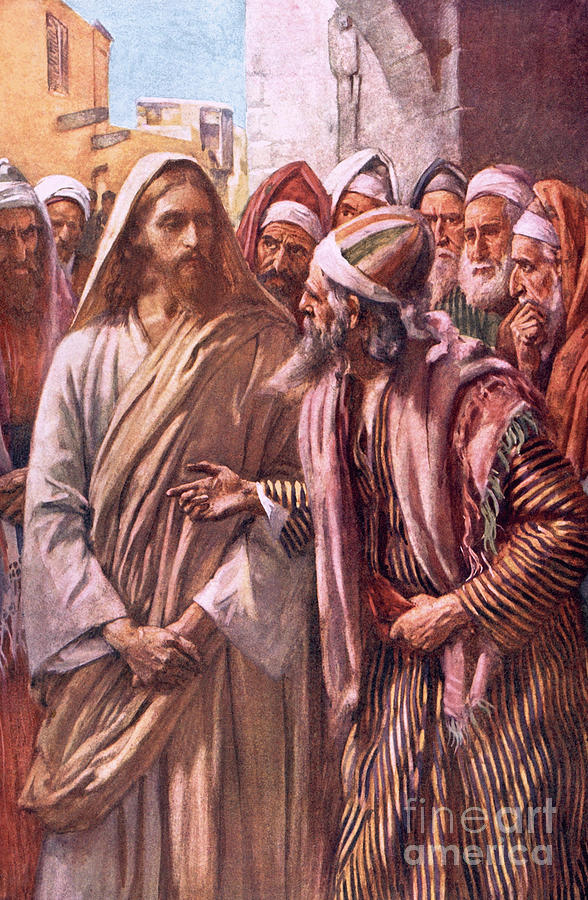 Jesus Christ Painting - The question of the Sadducees by Harold Copping