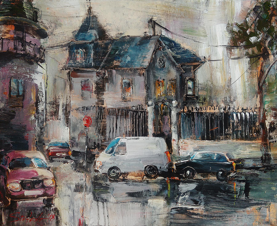 Cityscape Painting - The Quiet District by Stefano Popovski Cityscape Painting - The Quiet District by Stefano Popovski