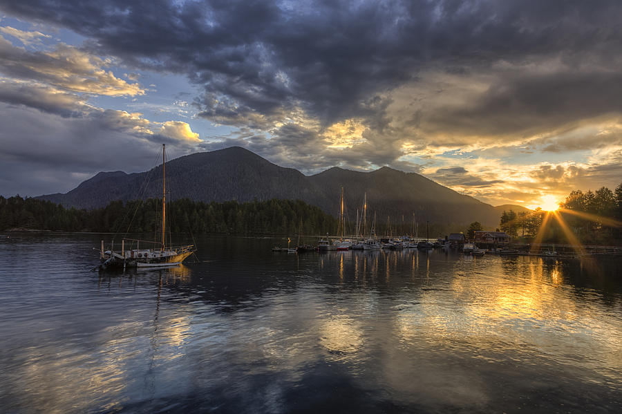 Boat Photograph - The Quiet Sunrise - Tofino BC by Mark Kiver