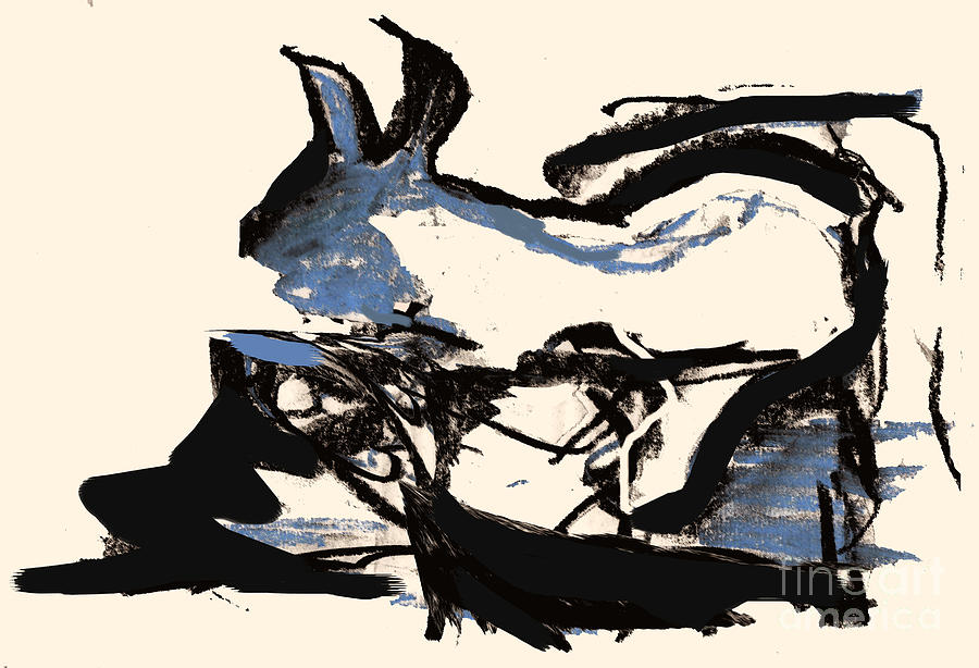 Rabbit Drawing - The Rabbit by Airton Sobreira