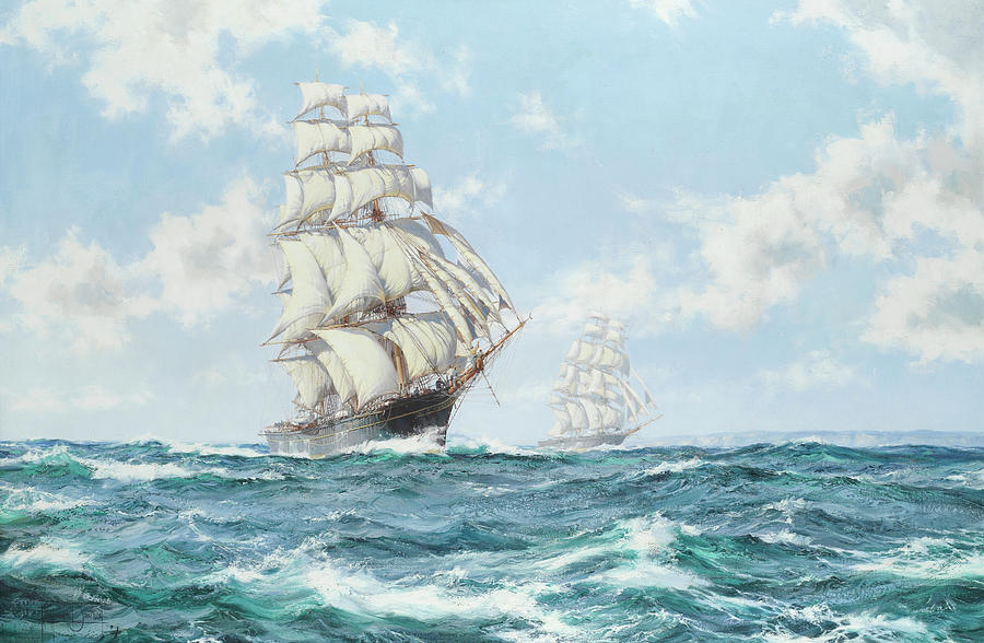 The Race Between Taeping And Ariel Painting by Montague Dawson