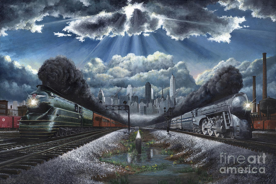 Train Painting - The Race by David Mittner