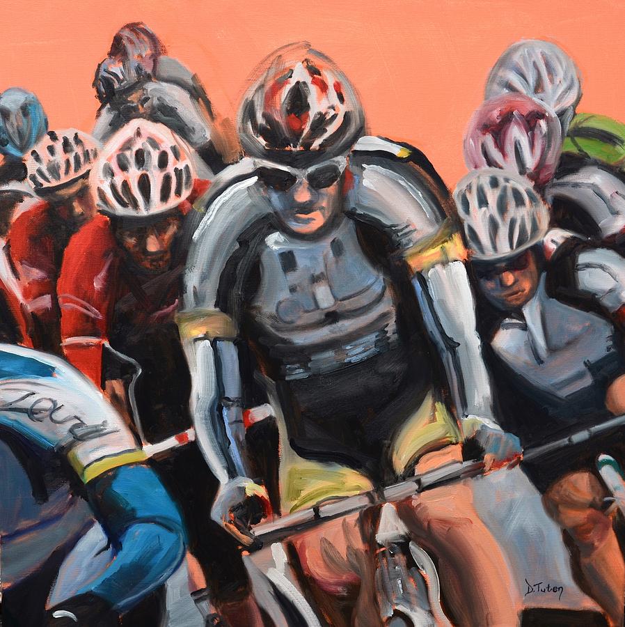 Sports Painting - The Race by Donna Tuten