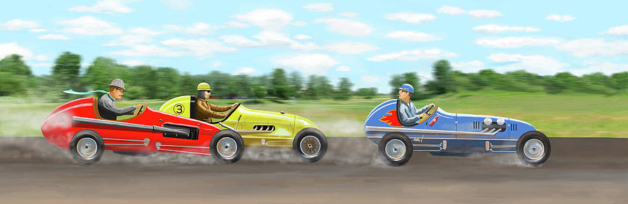 The Racers Digital Art by Gary Giacomelli