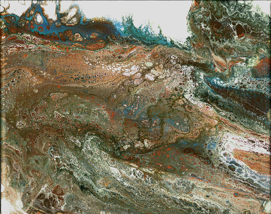 The Raging River-acrylic pour#8 Mixed Media by Richard Ortolano