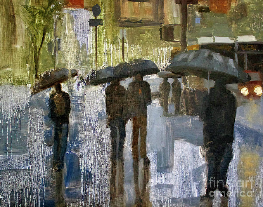 Cityscape Painting - The rain came by Tate Hamilton
