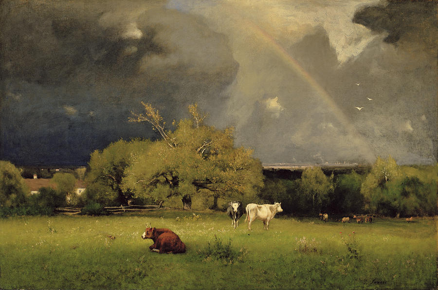 Cow Painting - The Rainbow by George Inness Senior