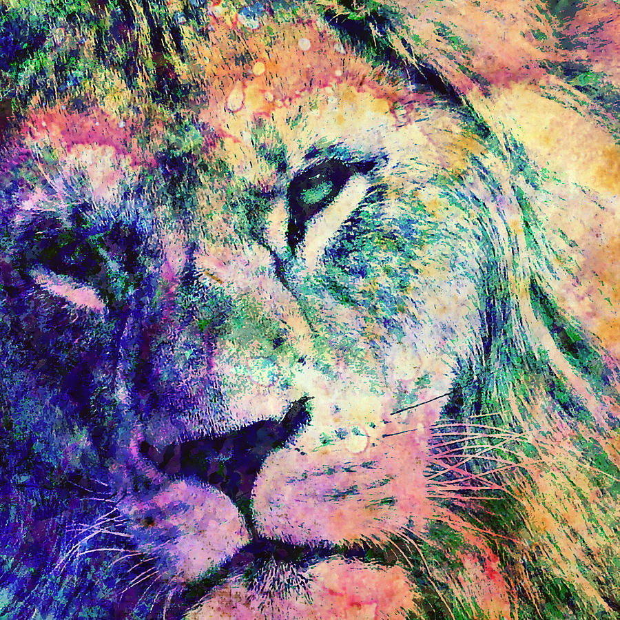 The Rainbow Lion Mixed Media by Stacey Chiew