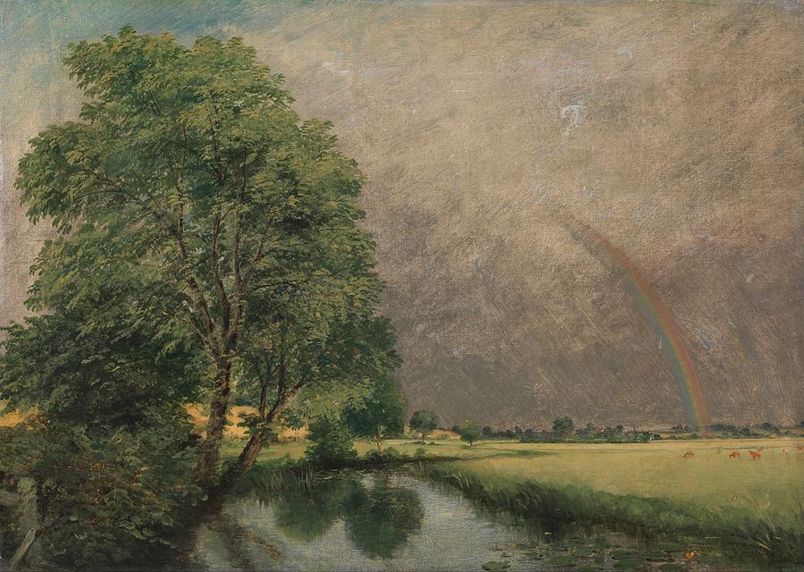 Vintage Painting - The Rainbow Near Salisbury by Mountain Dreams