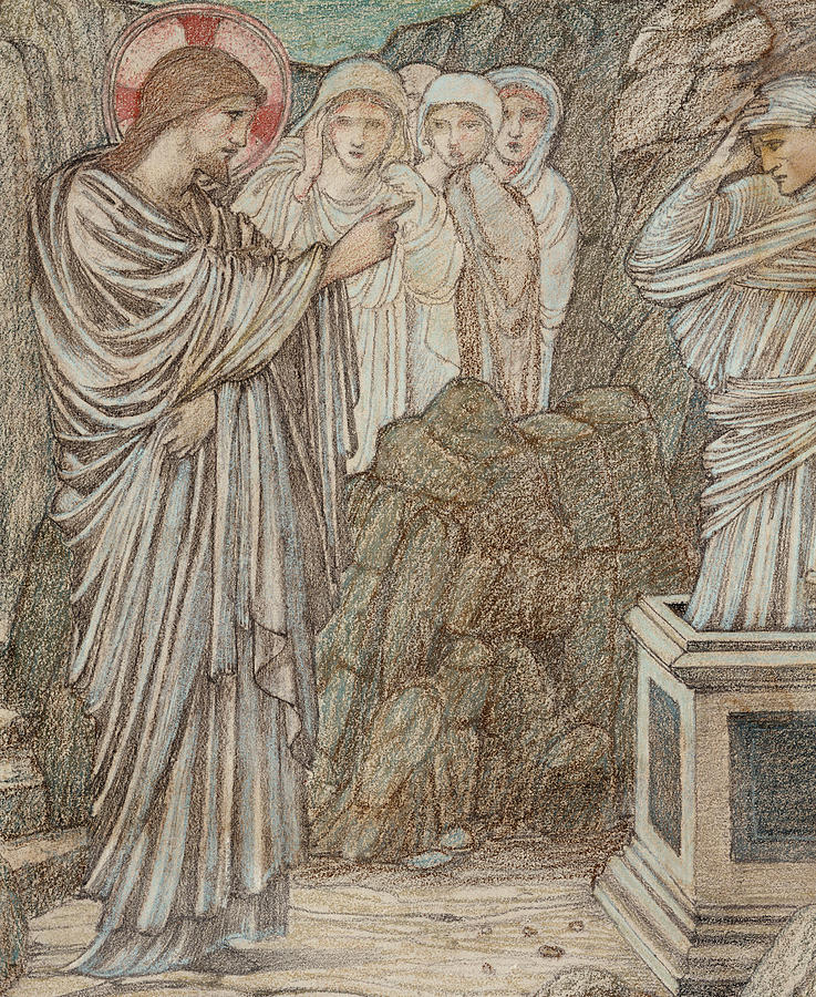 Jesus Christ Drawing - The Raising of Lazarus by Edward Burne-Jones