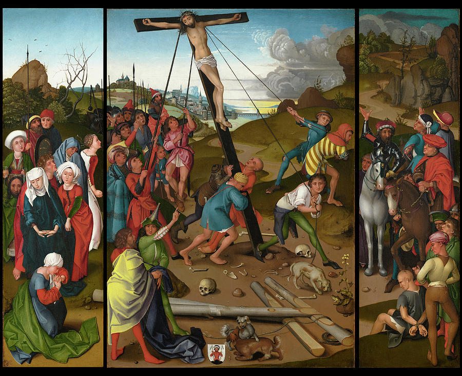The Raising Of The Cross  Painting by Master Of The Starck Triptych