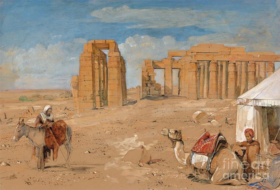 The Ramesseum at Thebes  Painting by MotionAge Designs