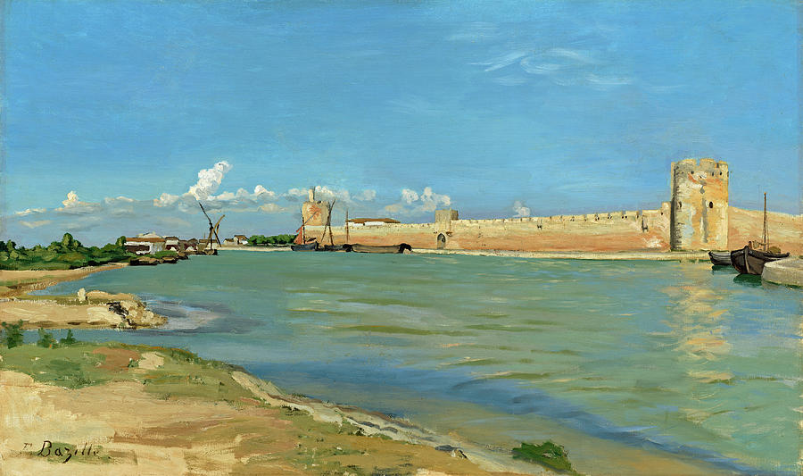 The Ramparts at Aigues Mortes Painting by Frederic Bazille