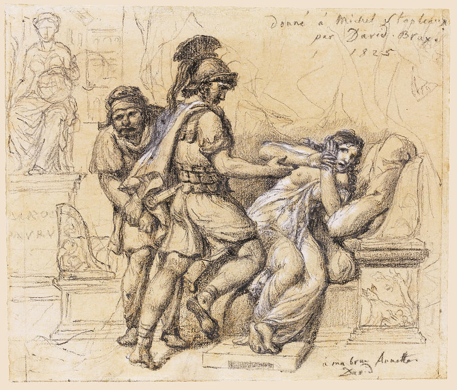 The Rape of Lucretia Drawing by Jacques-Louis David