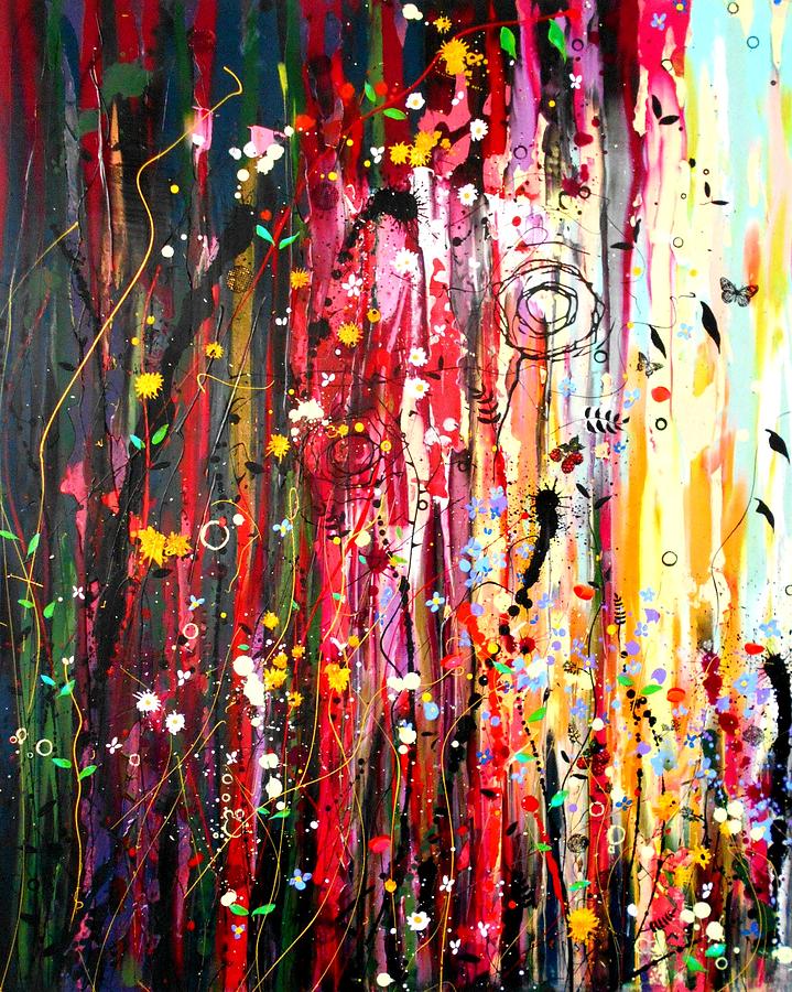 Gustav Klimt Painting - The Raspberry Patch Panel One by Angie Wright