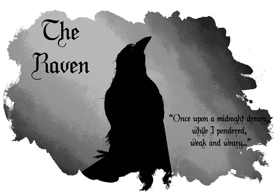The Raven - Edgar Allan Poe Painting by AM FineArtPrints
