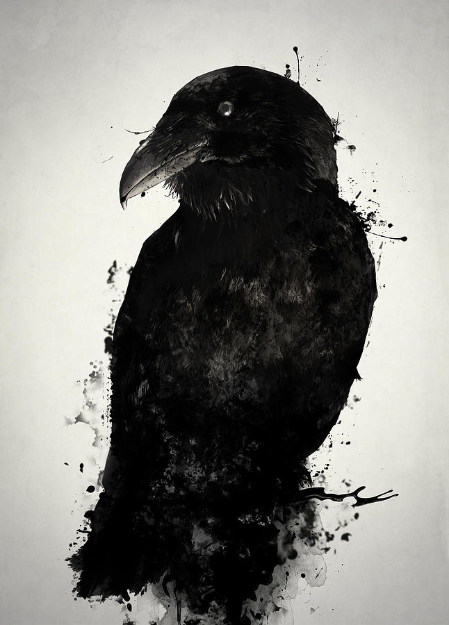 Raven Mixed Media - The Raven by Nicklas Gustafsson
