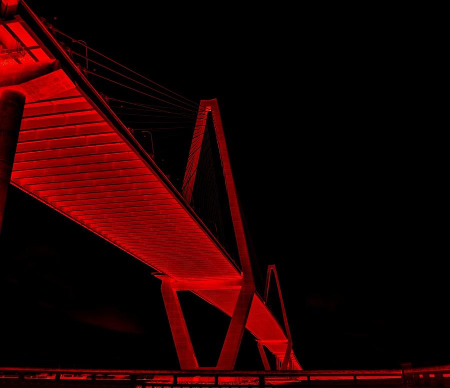 The Ravenel Bridge on Fire Photograph by Angela Sherrer - Fine Art America