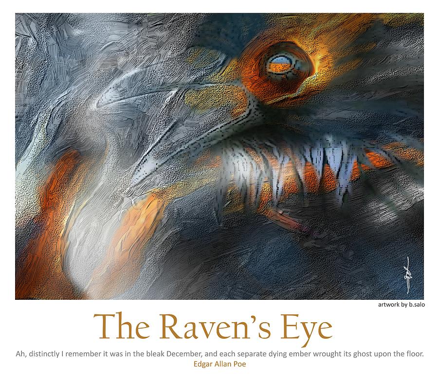 Raven Painting - The Ravens Eye by Bob Salo
