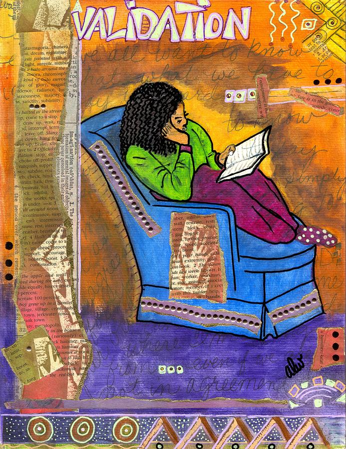 The Reader Mixed Media by Angela L Walker