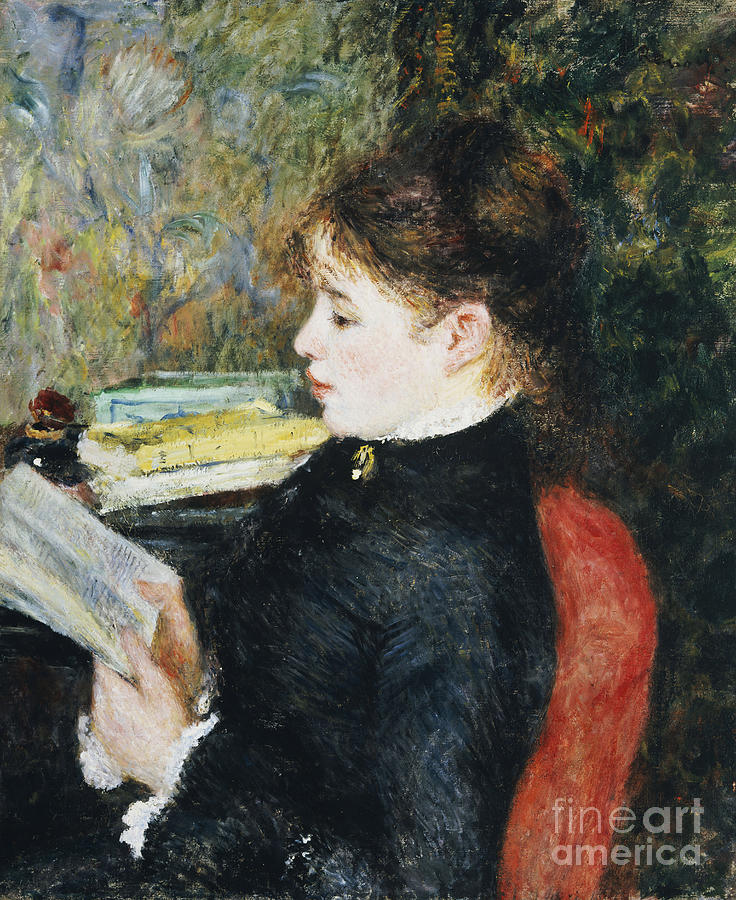 Pierre Auguste Renoir Painting - The Reader, 1877 by Renoir by Pierre Auguste Renoir