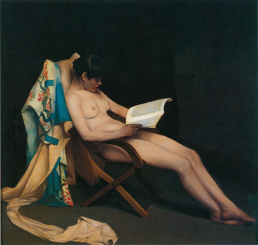 Nude Painting - The Reading Girl by Theodore Roussel
