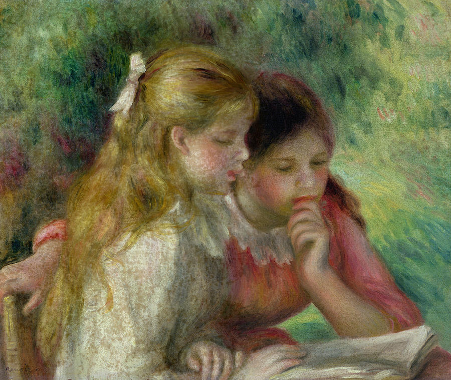 The Reading Painting by Pierre Auguste Renoir The Reading Painting by Pierre Auguste Renoir