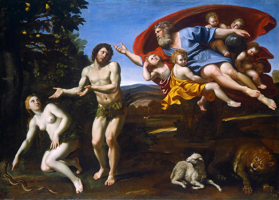The Rebuke of Adam and Eve Painting by Domenichino