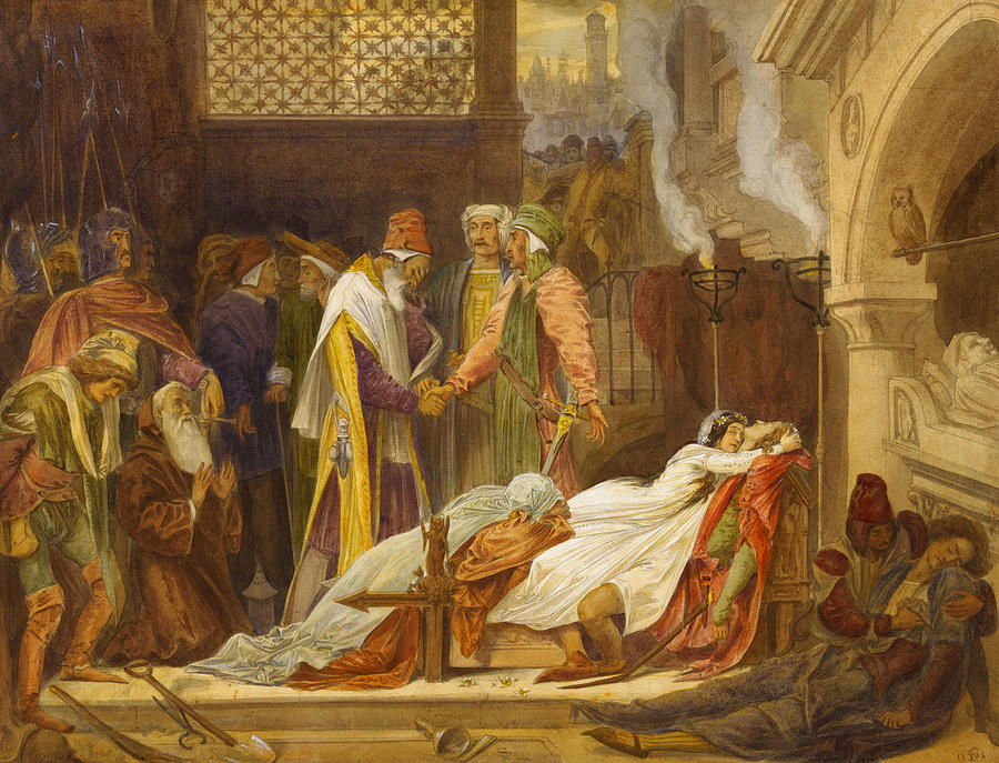The Reconciliation of the Montagues and the Capulets Painting by Frederic Leighton