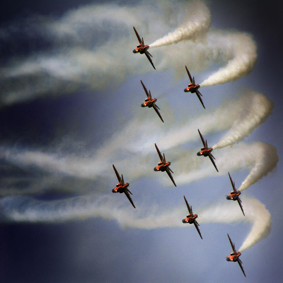Red Arrows Photograph - The Red Arrows by Ang El