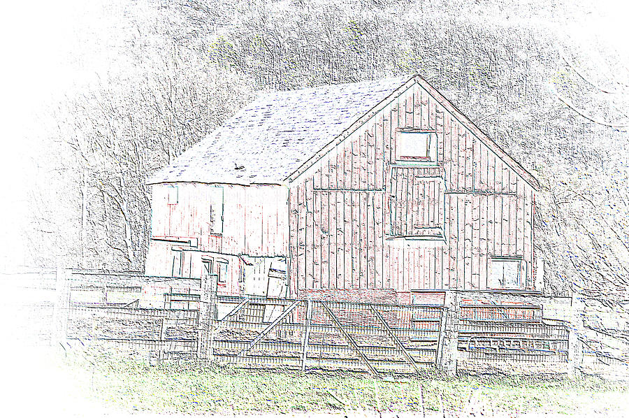 The Red Barn Photograph by Charles HALL
