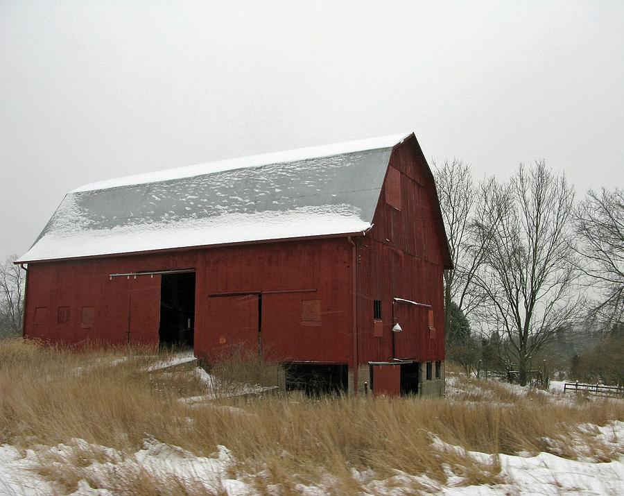 Weather Photograph - The Red Barn by Martie DAndrea Weather Photograph - The Red Barn by Martie DAndrea