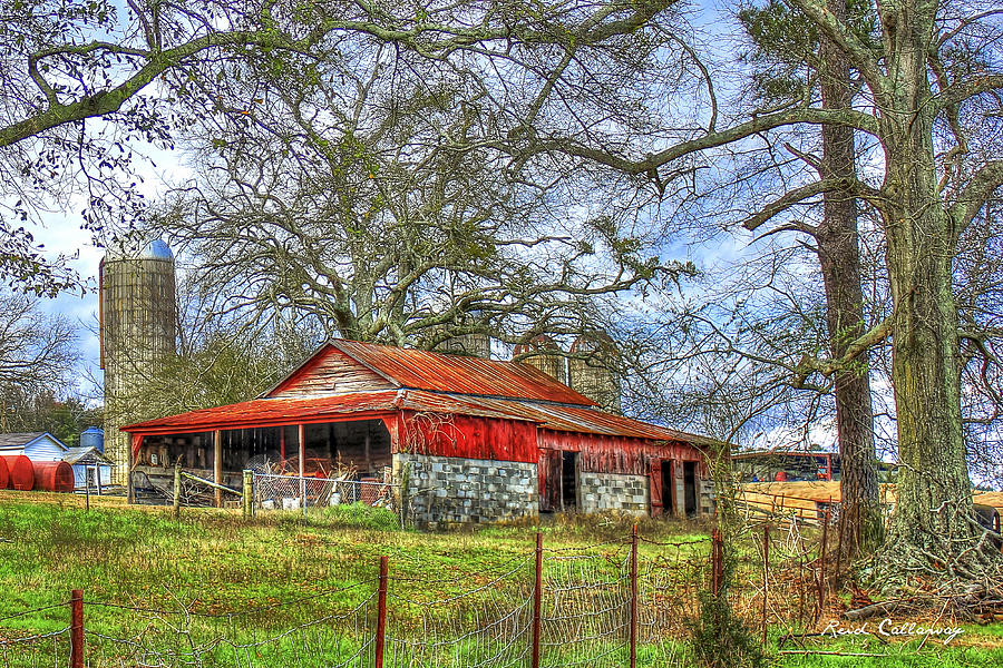 Greensboro GA The Boswell Farm Rustic Red Barn Lanscape Farming Art Photograph by Reid Callaway