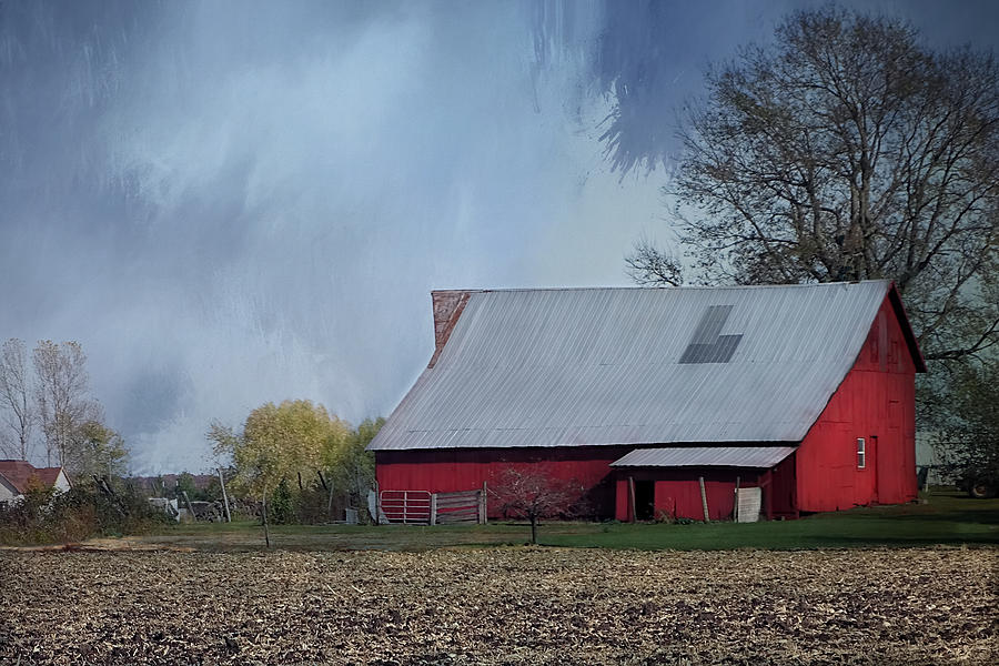 The Red Barn Photograph by Theresa Campbell