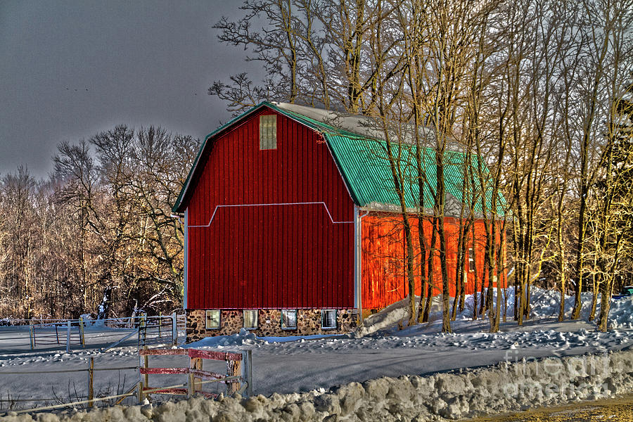The Red Barn Photograph by William Norton