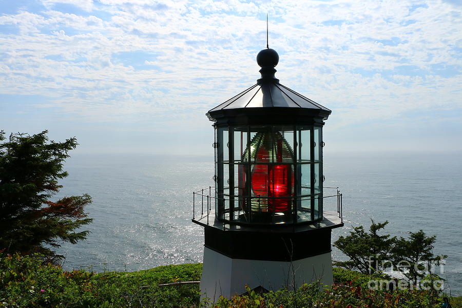 The Red Beacon On Tillamock Bay Photograph by Christiane Schulze Art And Photography