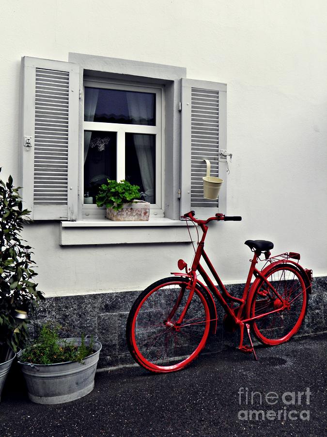 The Red Bicycle Photograph by Sarah Loft
