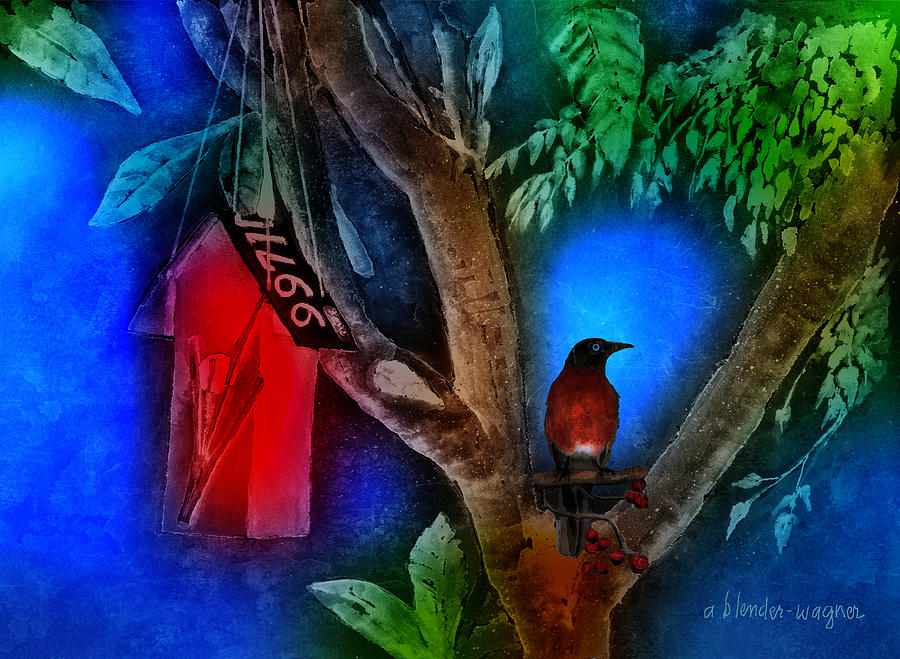 The Red Birdhouse Photograph by Arline Wagner